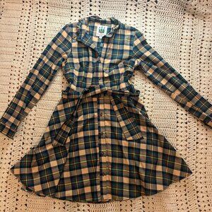 Kiel James Patrick KJP Plaid Flannel Dress Medium